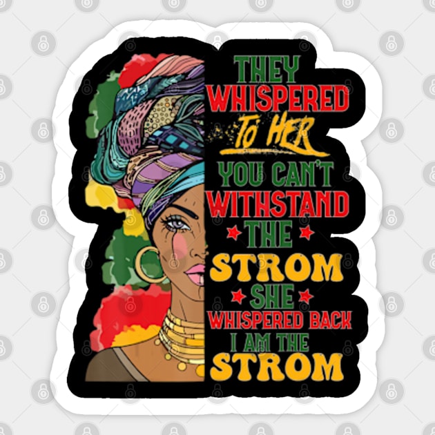 Black History Month African Woman Afro I Am The Storm Sticker by marchizano